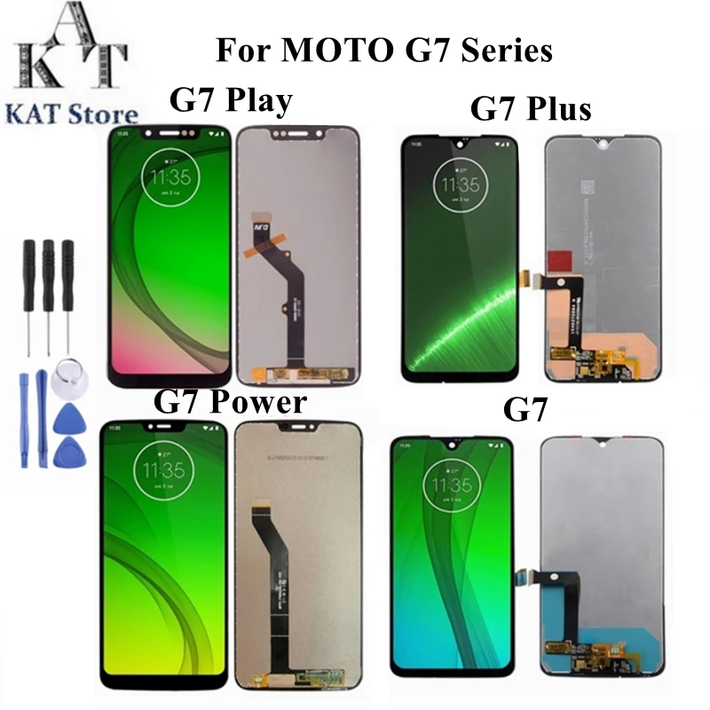

ЖК-дисплей с сенсорным экраном для Motorola Moto G7 Power Play Plus, ЖК-дигитайзер в сборе без запасной части рамы