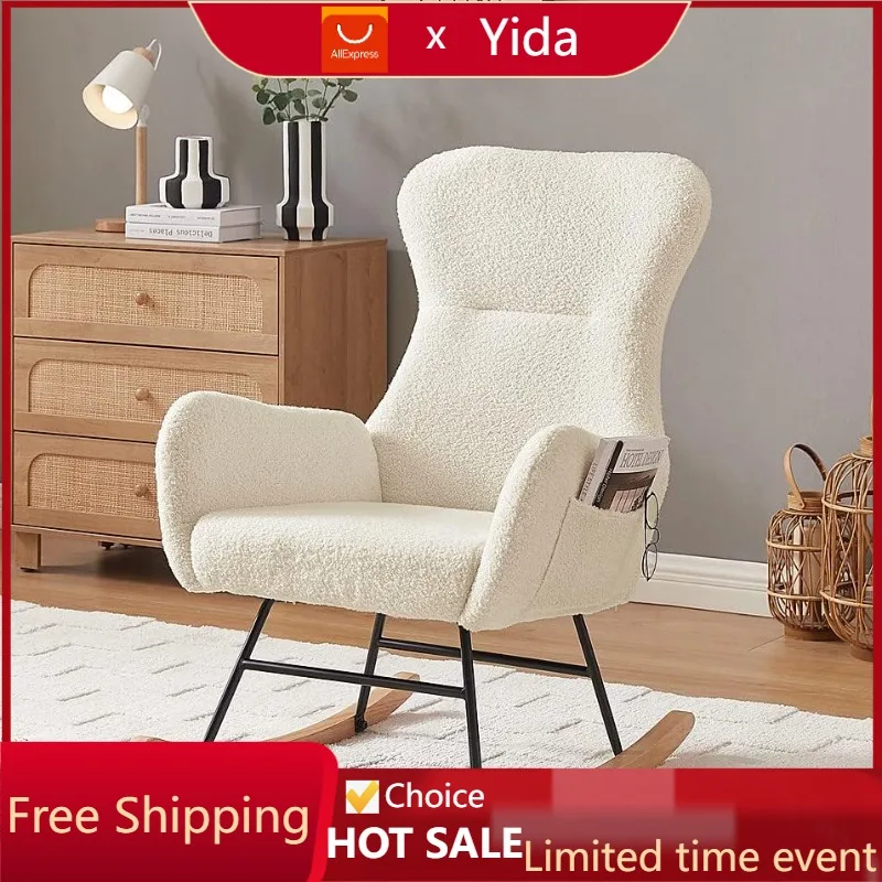 

hansones Rocking Chair Nursery,Modern Accent Rocking Chair,Upholstered Nursery Glider Rocker for Baby,Rocking Chair