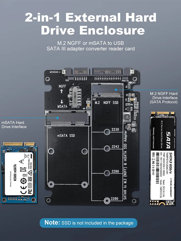 ELECTOP M.2 NGFF na SATA adaptér USB 3.0 MSATA adaptér SSD celistvý stav tělesa pohon konvertor nasednout s kabel stoupačky karta pro PC notebook