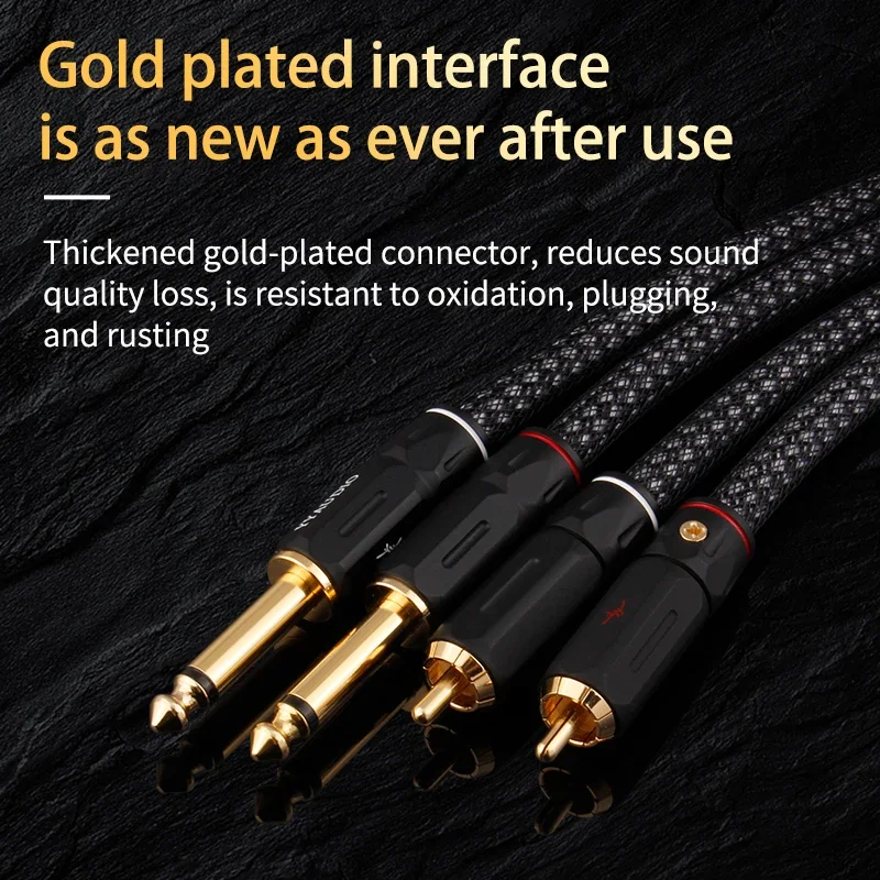 Yyaudio-cabo de Áudio Banhado a Prata Alto-falantes Conectados para tv Console av Amplificador Rca Duplo para 635 mm Duplo 2rca para 65 Occ - Image 2
