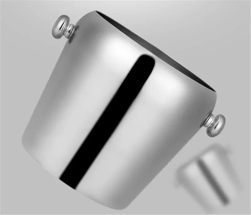 Golden color Stainless Steel Bar Ice Bucket Two Handles Champagne Bucket Wine Spit Wine Barrel Container Ktv Club Bar wine rack