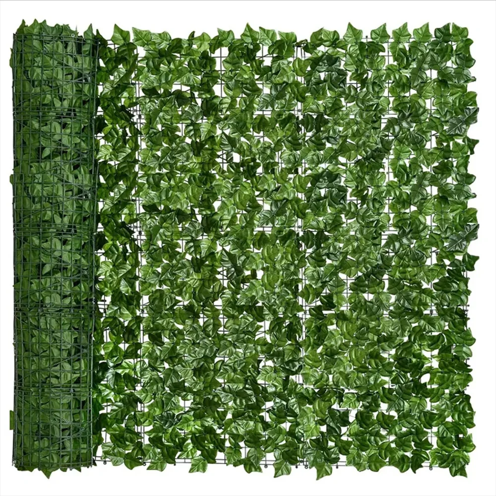 50 x200cm siepe di edera artificiale pannelli di recinzione a foglia verde schermo di recinzione per la Privacy finta per la decorazione del balcone del giardino all'aperto di casa 1 x3m