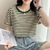 Maternity Clothes For Women Breastfeeding Tops Summer Short Sleeve Striped Splicing Pregnant T-Shirts Casual Nursing Clothing 4