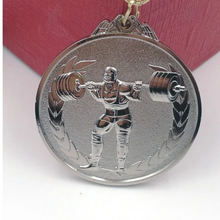 Fitness and Fitness Bodybuilding and weightlifting Medals Gold Color Medal and Silver Color Medal and Branze Color Medal Print f