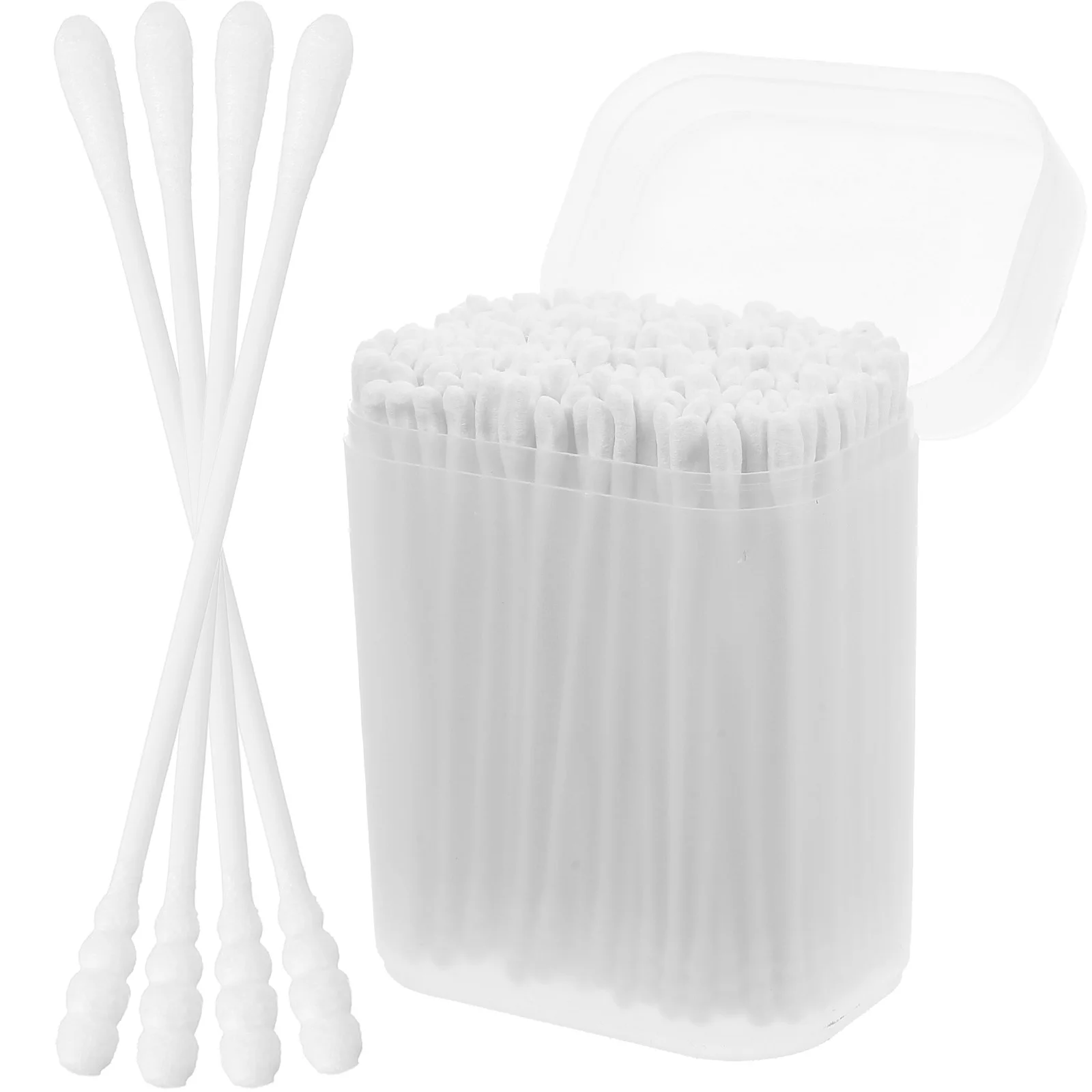 200 Pcs Cotton Swabs Makeup Tool Double Head Organic Pads White Buds with Different Heads Ear 4