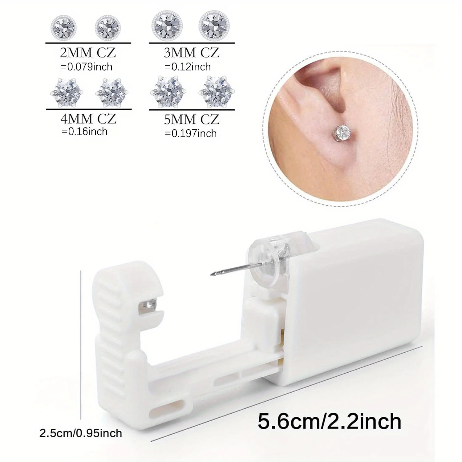 Premium Stainless Steel Ear Piercing Kit with Preloaded Studs and Waterproof Covers