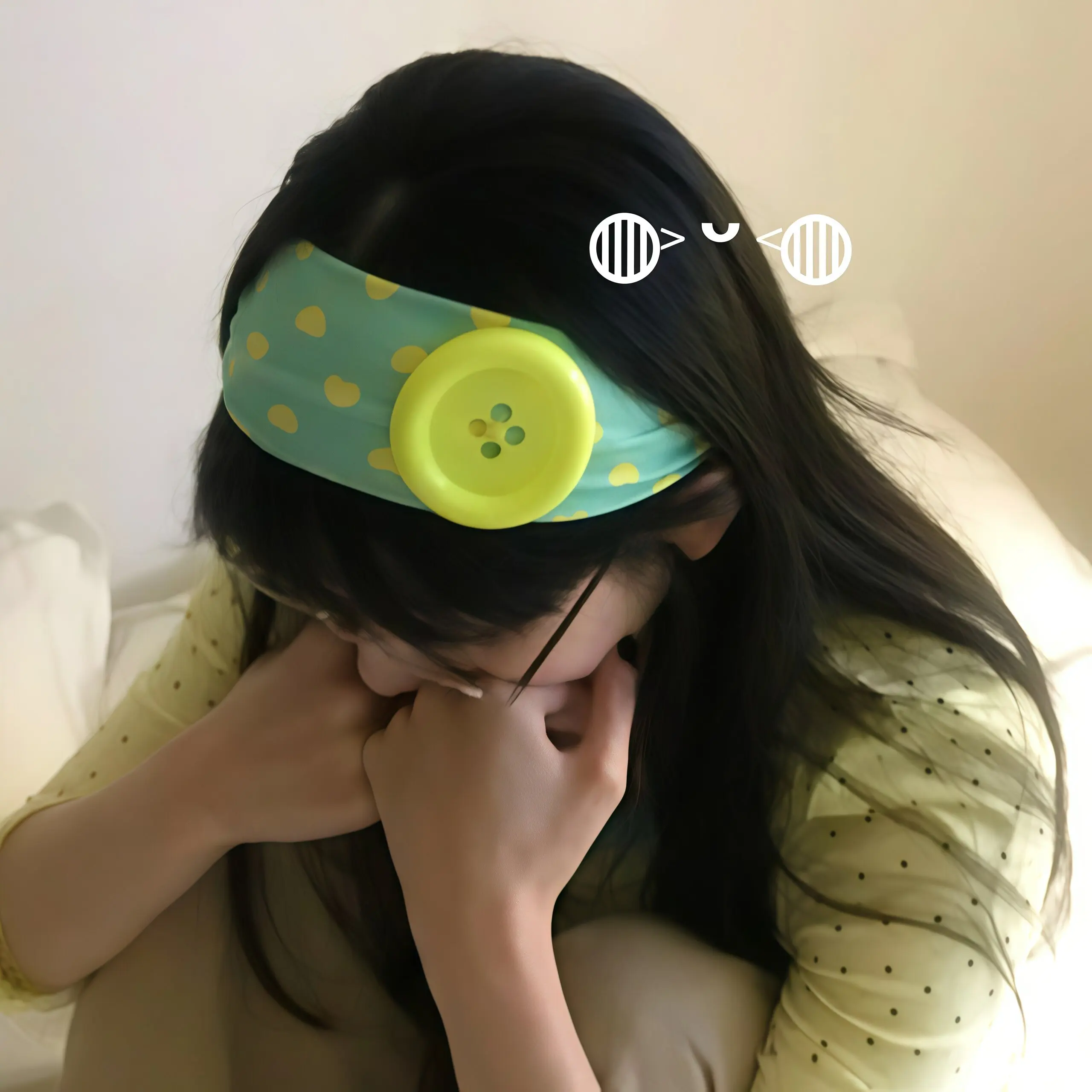 Vintage Women's Polka Dot Button Headband Spicy Girl Ins Y2K Japanese Trendy Headband Sweet Cool Sports Yoga Headband 1