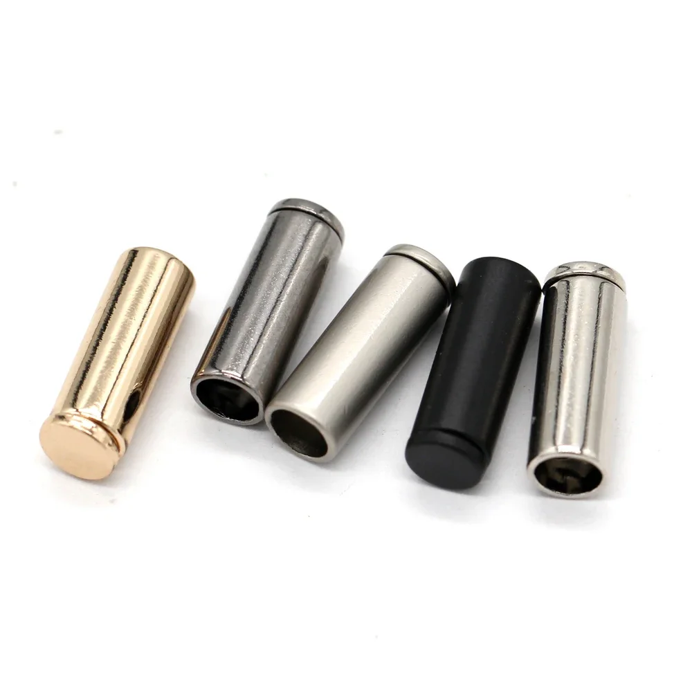 Cylindrical Clamps Alloy Cord Ends Lanyard End Tip Cap Clothing Pants Drawstring Jacket Sewing Accessories 10Pcs cord end tip cable rope clamps