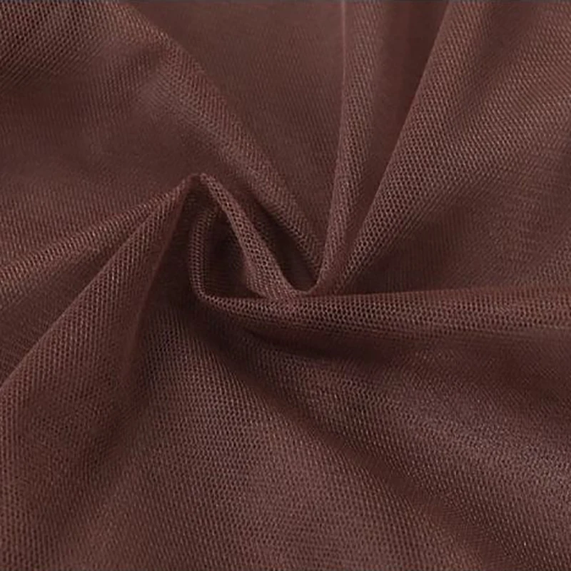 XXXL Fashion Plus Size Women Mesh Skirt Premium Elastic Waist Romantic Coffee Solid Color Bottoms For Autumn Winter 8264