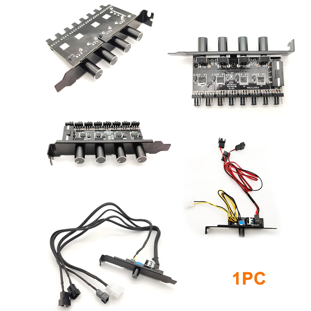 Cooling Fan 12V 1 To 3 8 Way PC Case Cooling Fan Hub 4Pin 3Pin Speed Controller Regulator Splitter Computer Adapter