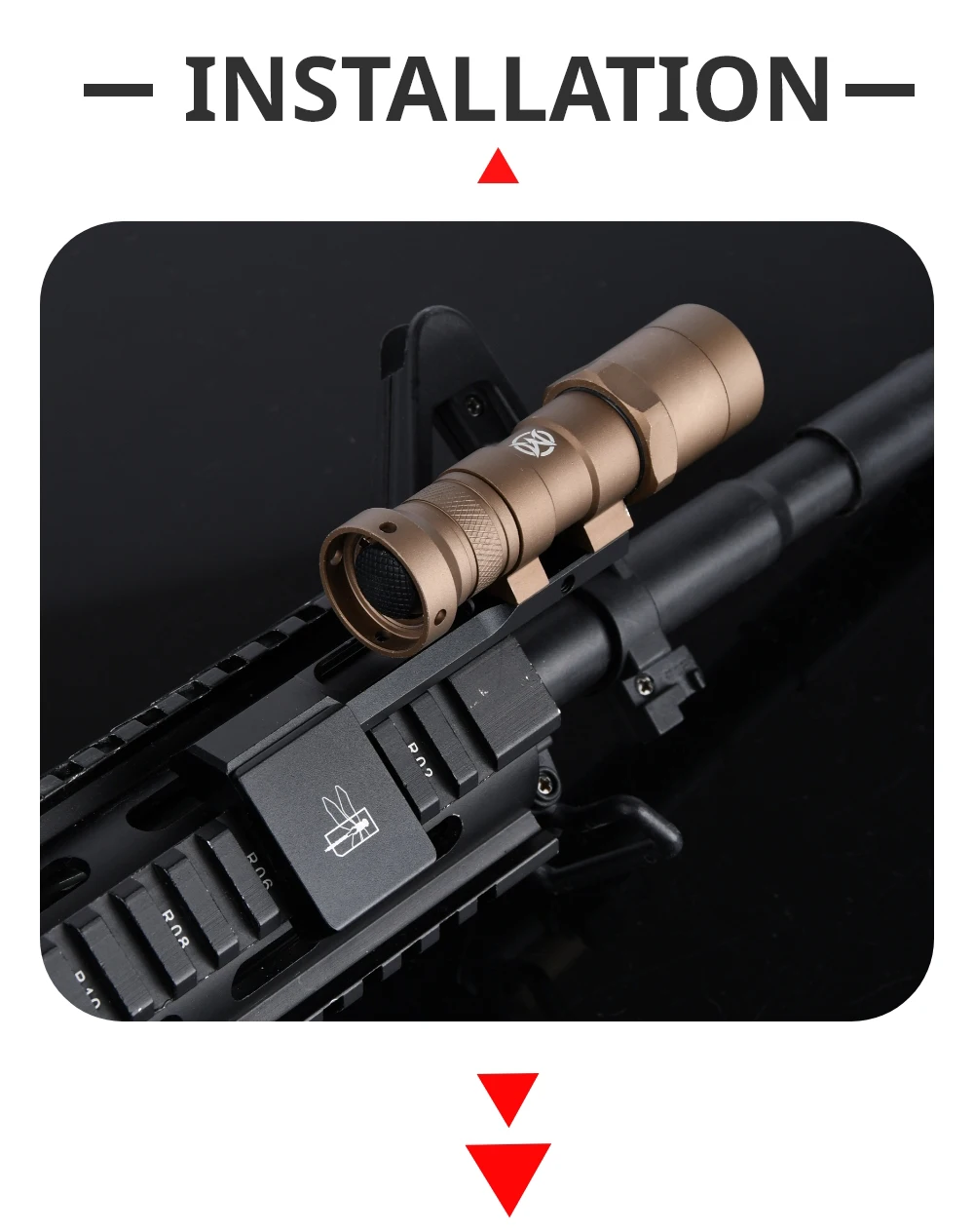 Description Picture 6 of item20mm Picatinny Rail Offset Adaptive Long Bar Lights Mount Rifle Surefire M300 M600 Weapon Flashlight Base Airsoft Accessories