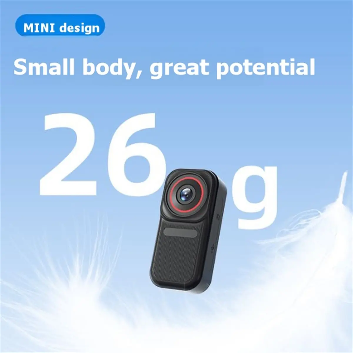 M05K 1.47인치 썸액션 카메라 안정화 기능 탑재 마그네틱 1080p 1200w 가슴 장착형 휴대용 브이로그 포켓 카메라 블랙