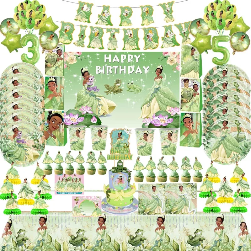 Cute Princess Tiana Theme Decoration Girls Birthday Party