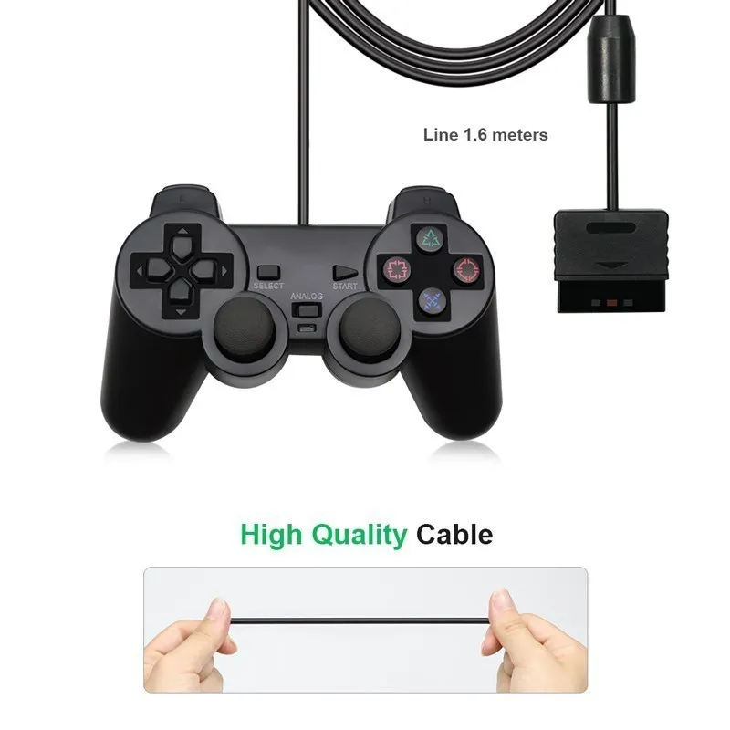 Wired Controller for Sony PS2 Gamepads for Joystick for Playstation 2 Vibration Shock Joypad Wired USB PC Controle Accessories - 6