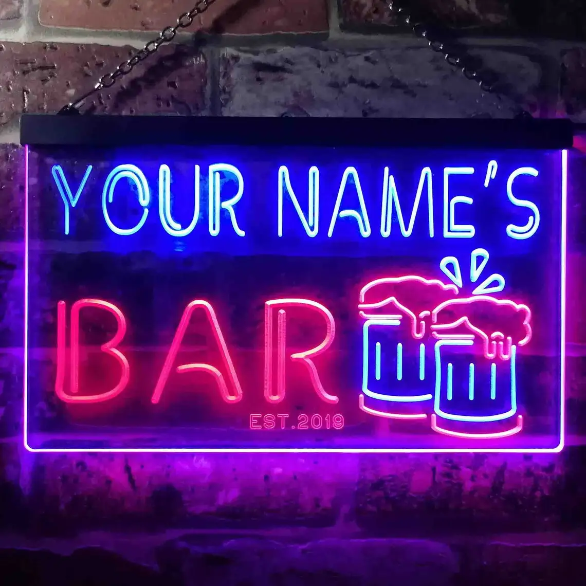 Personalized Wine Glasses Home Bar Tri Color LED Neon Light Sign,a