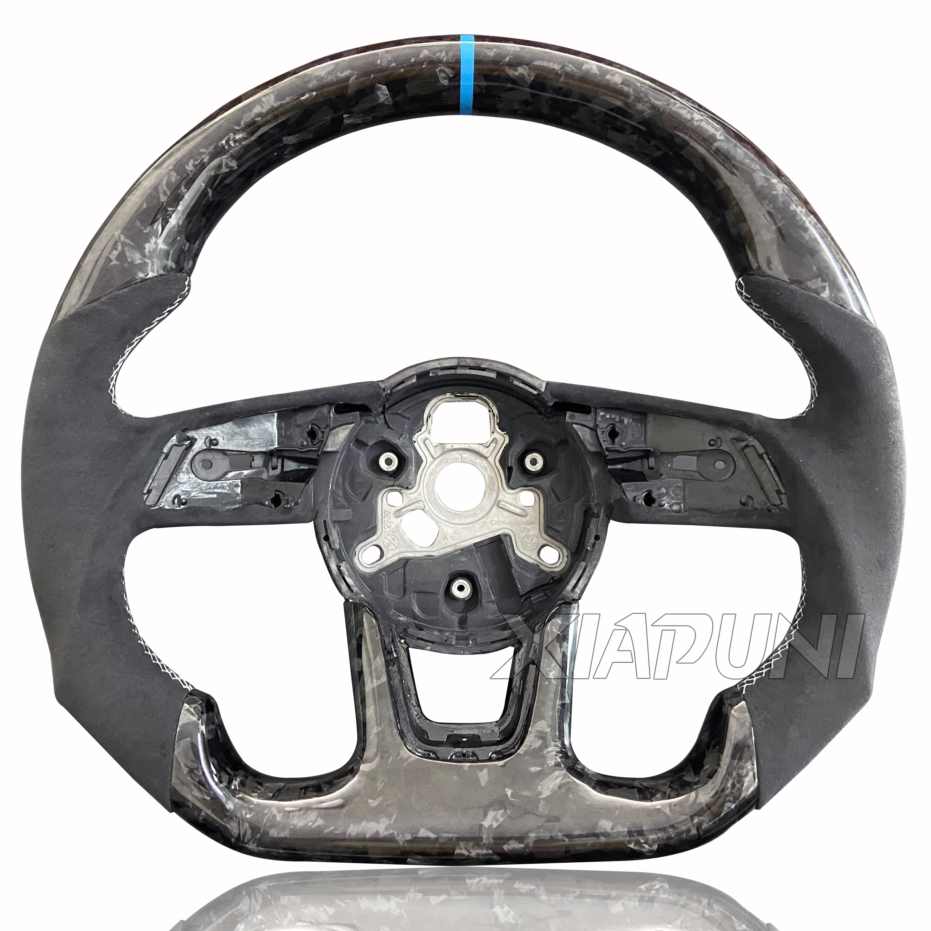 アウディAUDI B9 A3 A4 A5 S4 S5 RS3 RS4 RS5 リアルカーボン アルカンターラ製 ステアリング ステアリングホイール 赤いセンターライン アウディAUDI B9 A3 A4 A5 S4 S5 RS3 RS4 RS5 リアルカーボン