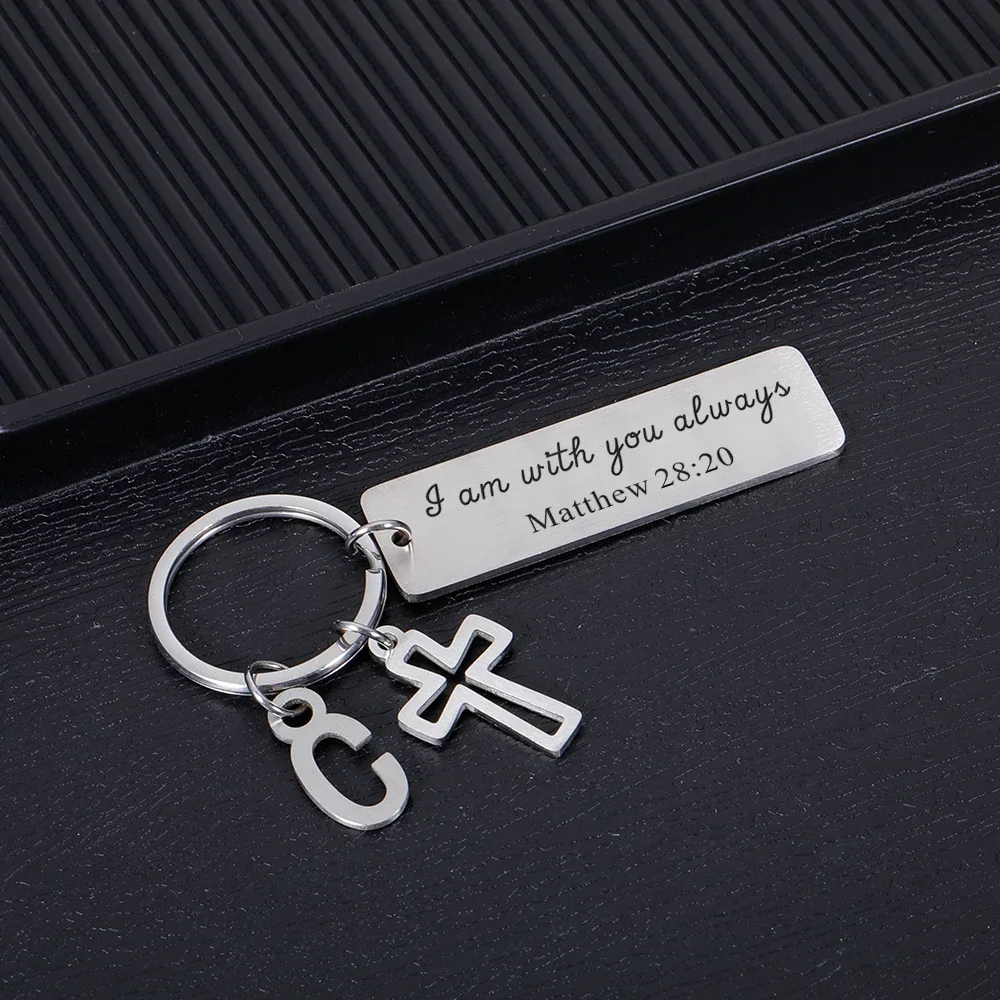 

I Am Always with You Always Engraved Keychain Scripture Gifts Quote Bible Verse Keyring Gift Christian Present Religious Jewelry