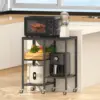 Microwave Cart,Microwave Stand with Wheels,Coffee Bar Table Station,4-Tier Rolling Baker's Rack,Small Appliance Storage Shelf 4