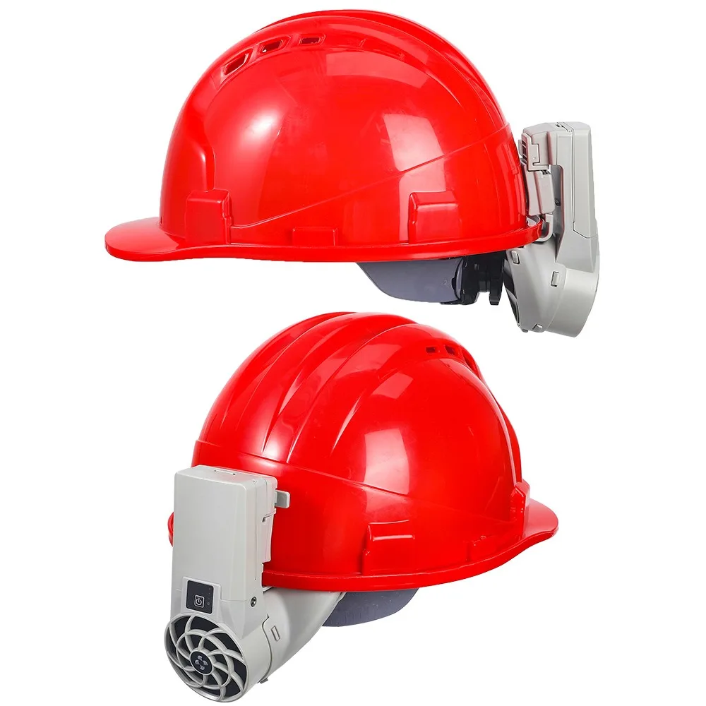 

Safety Helmet with Fan Rechargeable Refrigeration Air Conditioning Cap Helmet Construction Site Cooling Cap with Fan