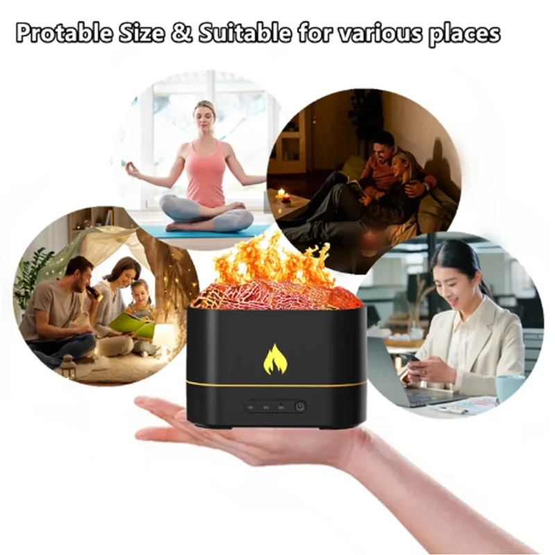 Colorful flame atmosphere night light indoor aromatherapy machine atomizer fragrance essential oil humidifier