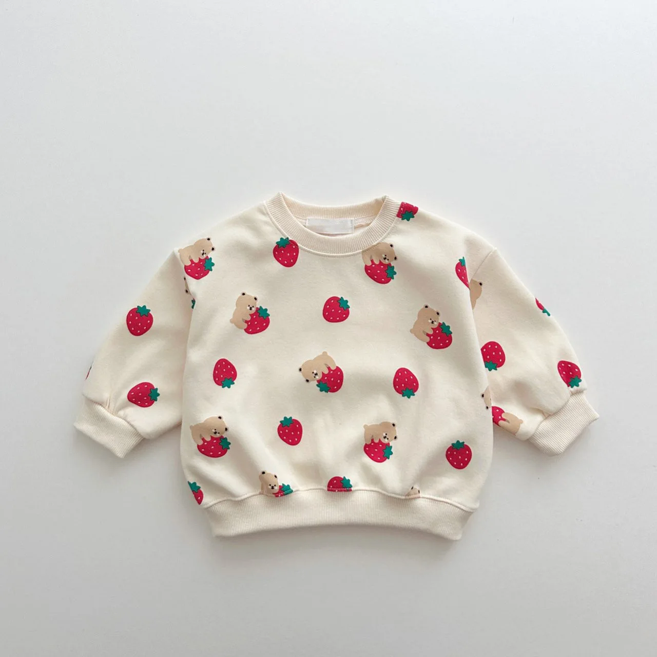 Spring & Autumn Cute Set Baby Girls Fashion Strawberries Pullover Tops + Cotton Sweatpants Boys 2pcs Suit High Quality Tracksuit 2