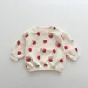 Spring & Autumn Cute Set Baby Girls Fashion Strawberries Pullover Tops + Cotton Sweatpants Boys 2pcs Suit High Quality Tracksuit 2