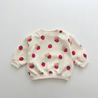 Spring & Autumn Cute Set Baby Girls Fashion Strawberries Pullover Tops + Cotton Sweatpants Boys 2pcs Suit High Quality Tracksuit 2