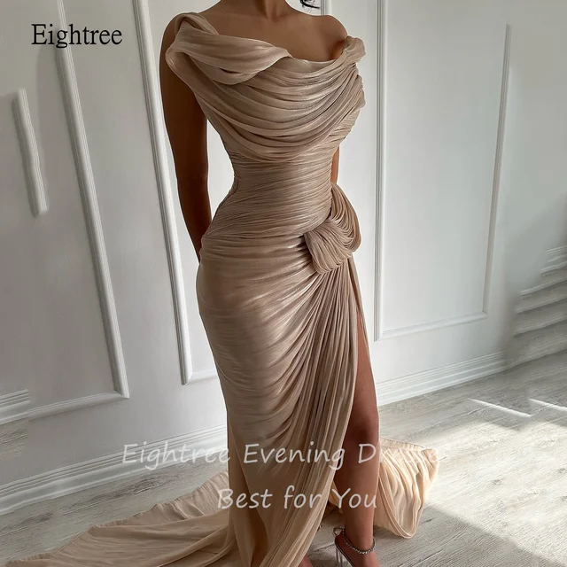 فساتين سهرة أنيقة بحورية البحر من Eightree قبالة الكتف فستان حفلات لامع بفتحة جانبية بطول الأرض فساتين حفلات رسمية مخصصة 2