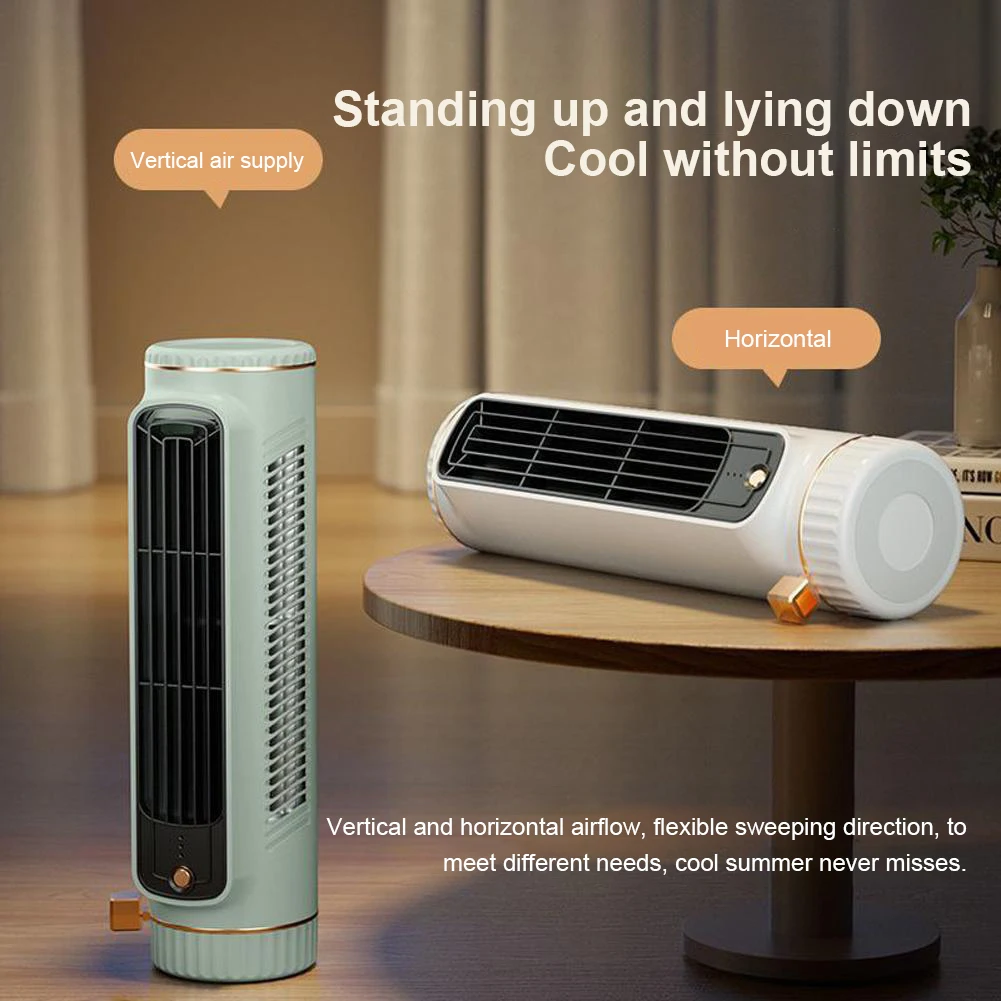 Tower Fan USB Charging Portable Air Conditioner Bladeless Summer Fan Wireless Desk Fan for Home Bedroom