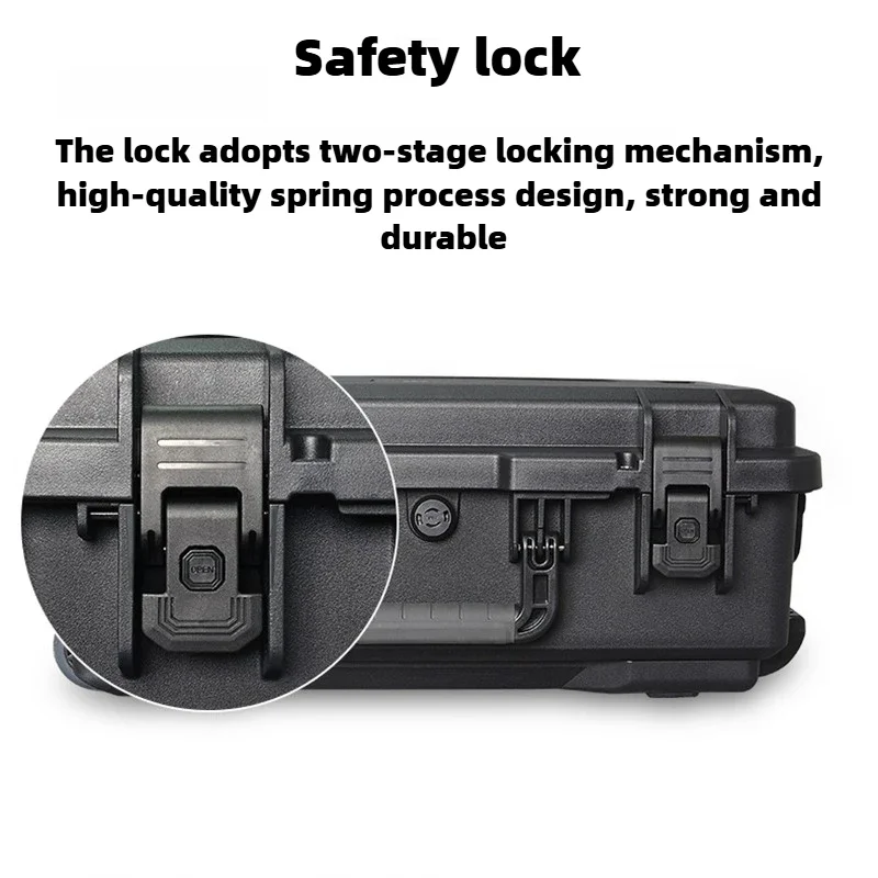 Rigid Plastics Tool Case Professional Photographic Equipment Safety Protection Tool Case Draw-bar Box Camera Lens Storage Case 4