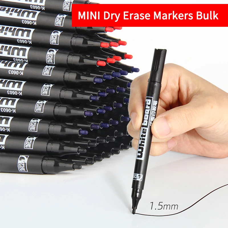 Premium Fine Point Black Dry Erase Markers - Low Odor for School, Office, and Home