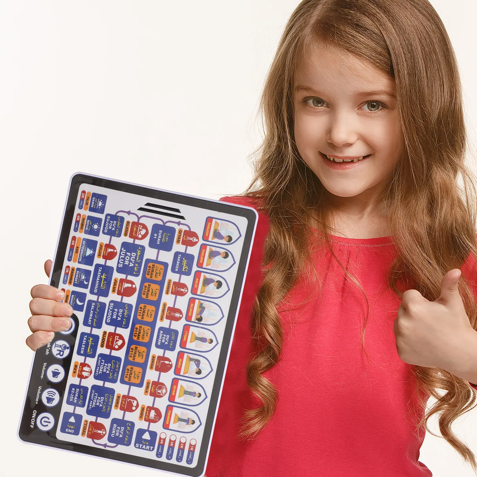 아랍어 알파벳 학습기 인터랙티브 키즈 태블릿 조기 교육 이슬람 코란 말하는 플래시 카드 언어 패드