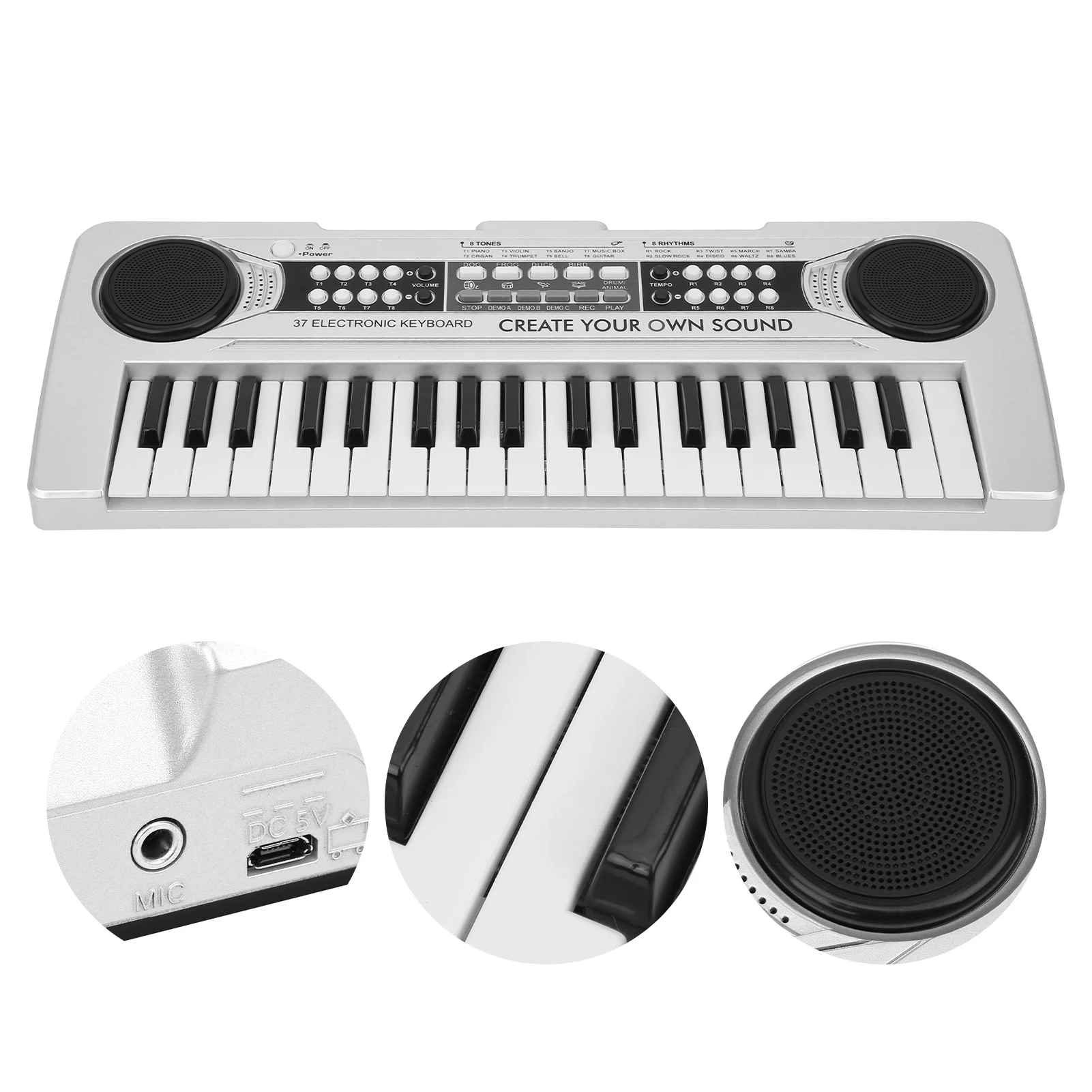 1Pc Electronic Keyboard 37 Piano Keys Children Toys Musical Instrument with Microphone