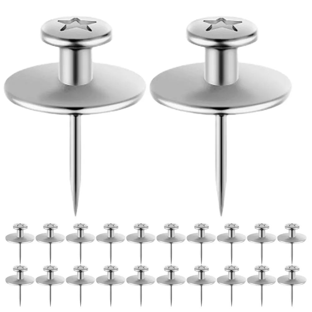 30Pcs 아연 합금 푸시 핀 플랫 탑 압정 컴팩트 게시판 지도 용품 여성용 책상 액세서리