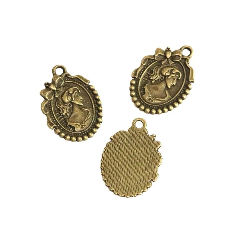 

30Pcs Vintage Antique Bronze Plated Girl Charms Pendant 21*27MM DIY Jewelry Accessories