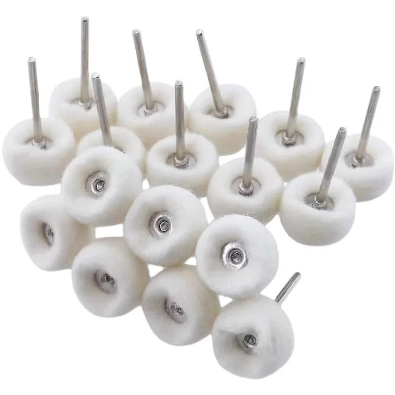 10pcs 3mm Shank Mounted Soft Wool Fine Cotton Polishing Buffing Wheel For Polishing Kit Or Mini Drill 2