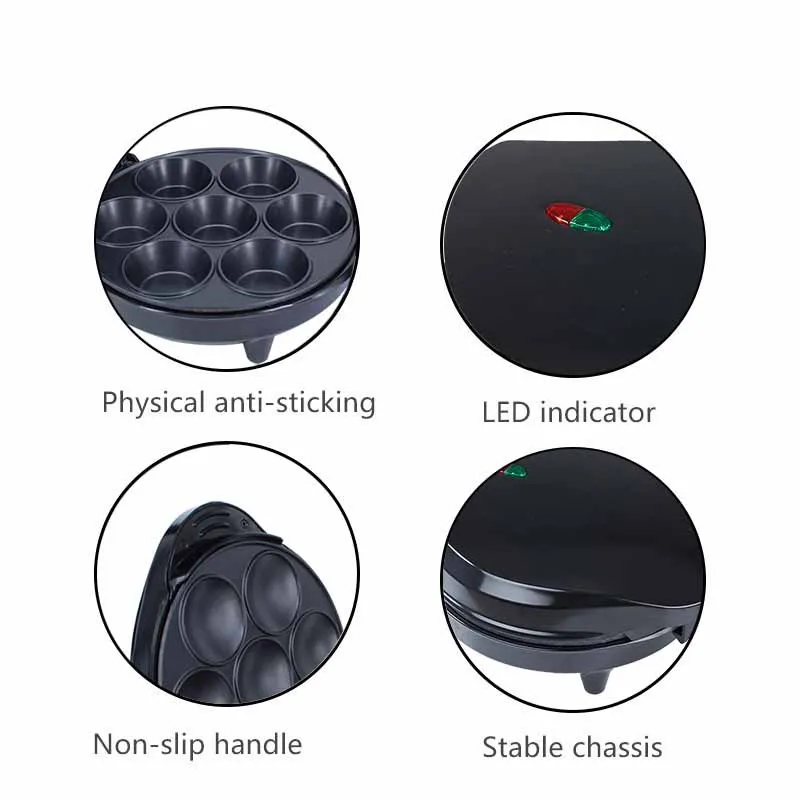 120 or 220V 1200W Quick Making 6 Pieces Venezuela and Colombia Styles Arepas Electric Non-Stick Arepa Maker 2