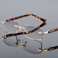 BEGREAT luxe concepteur lunettes de lecture sans monture diamant coupe cadre hommes femmes presbytie Anti-lumière bleue carré lecteur lunettes 5