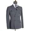 Cenne Des Graoom 2024 New Elegant Grey Suits for Men Double Breasted Hand Sewn Buttons 2 Pieces Set High Quality Wedding Party 3