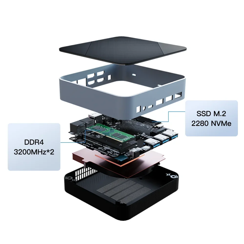 Mini PC Computer Gaming Intel Core i3 115G4  i5 1340P 1335U CPU NUC Office DDR4 NVMe Gaming Mini Computer HDMI VGA Four Display 4