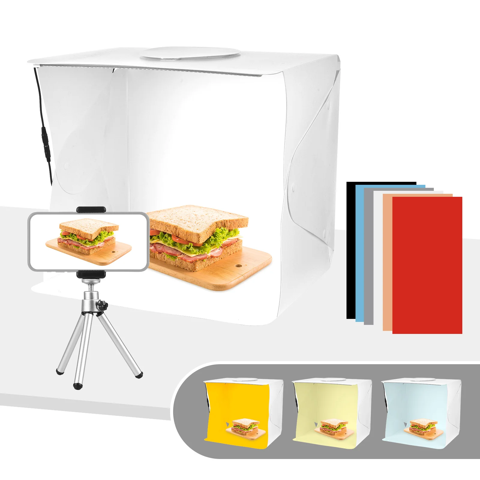 fremsætte Agnes Gray Kommunikationsnetværk Andoer Portable Foldable Mini Photo Studio Light Box With Backdrops Phone  Clip Desktop Tripod For Product Jewelry Photography - Tabletop Shooting -  AliExpress