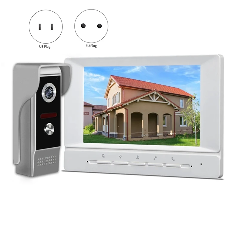

Video Intercom System 7 Inches Video Doorbell Door System Kits Support Unlock Monitoring For Villa Home