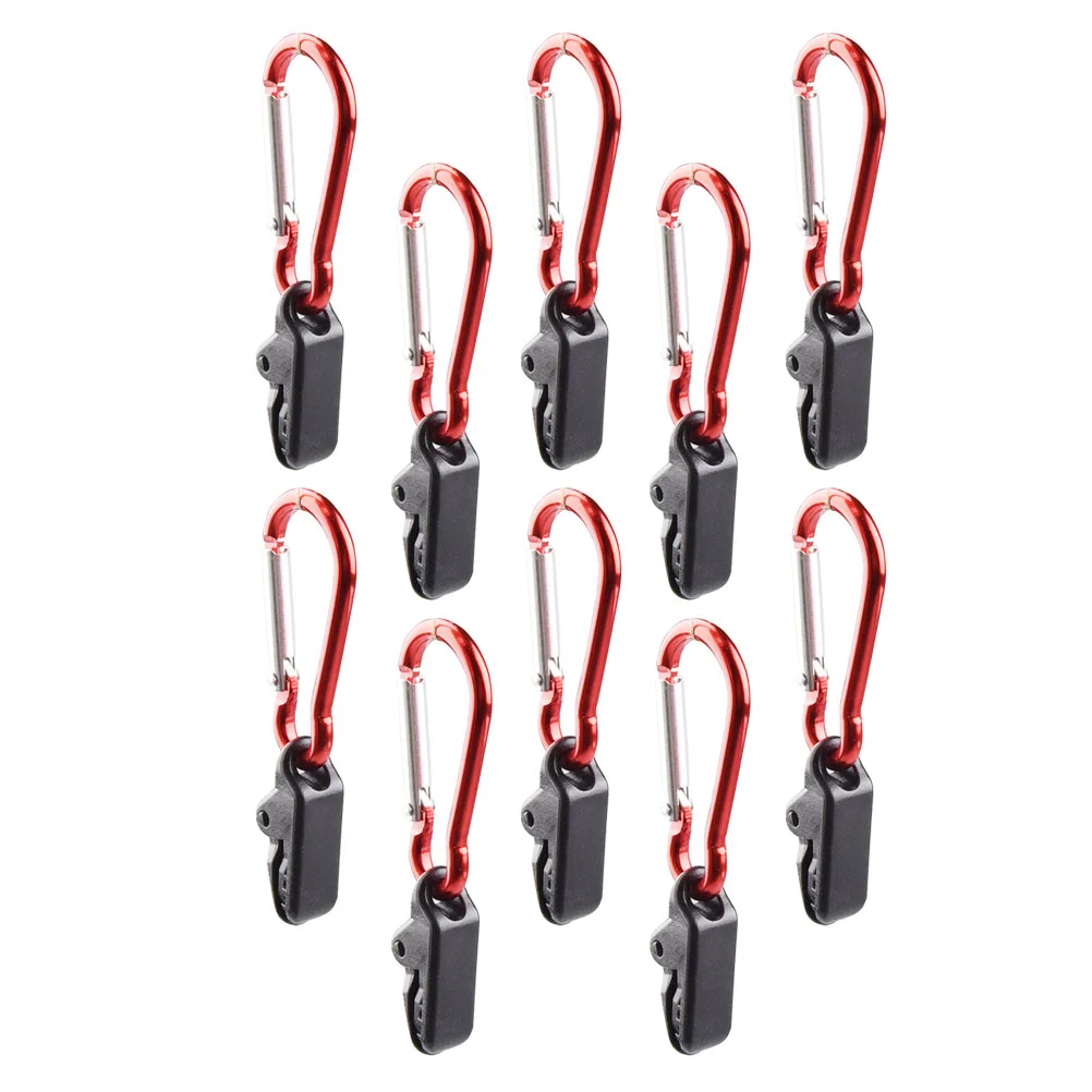 

10 Pcs Grilling Accessories Alligator Clip Camping Awning Tarp Clips Buckle Wind Rope Awnings Clamp Tent with Carabiner Buckles