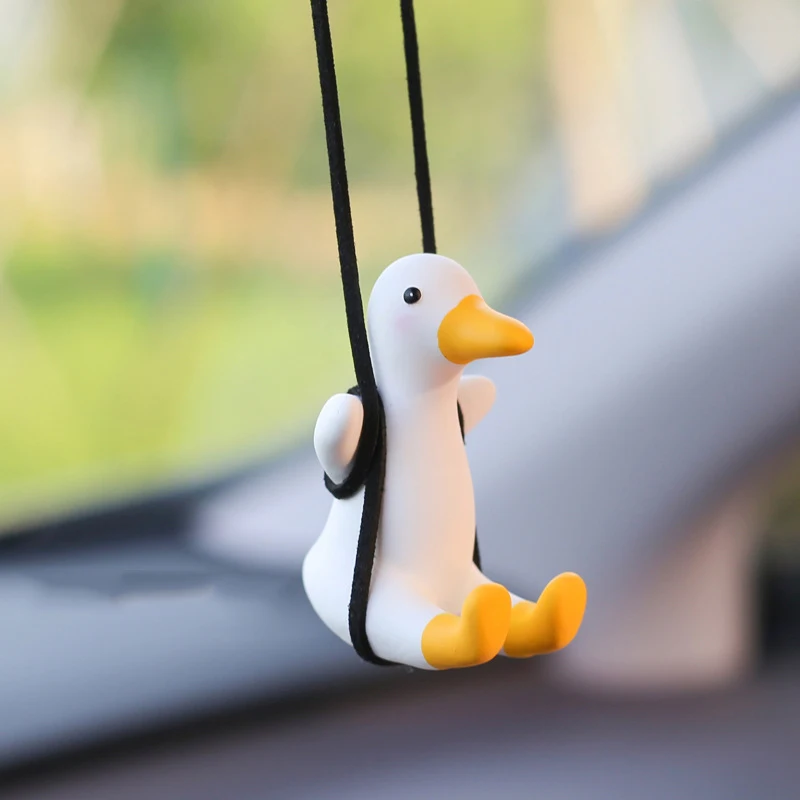 

Gypsum Cute Anime Car Accessory Swing Duck Pendant Auto Rearview Mirror Ornaments Birthday Gift Couple Accessories Car Fragrance