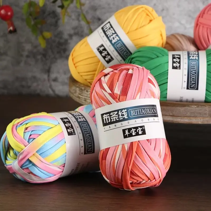 100g/pc Crocheting T Shirt Thick Soft Cloth Yarn for Hand Knitting Crochet Line Woven Handbag Blanket Thick Yarn Flat thread 5