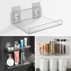 Bathroom Transparent Shelf Wall Free-Punch Storage Rack Durable Cosmetic Storage Bookshelf Partition Cabinet Organizer 5