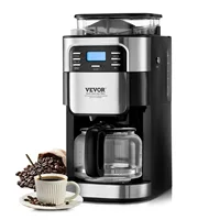 VEVOR Coffee Maker with Grinder, 12 Cup Grind and Brew Coffee Maker with 3 Brew Strength Control, 24-Hour Timer for Auto Brew 1