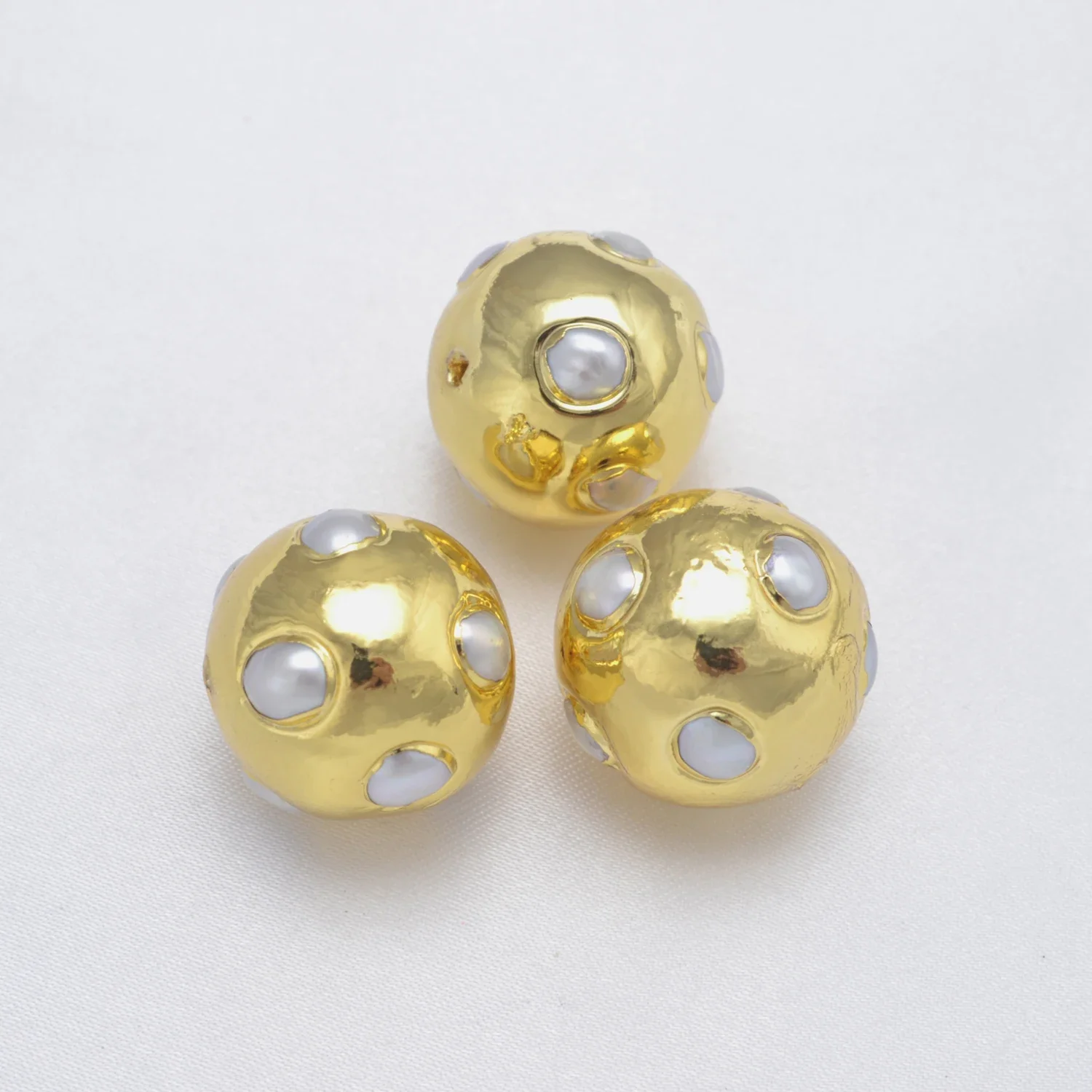 LJRIVER 5 Pcs Pearl Beads for DIY Jewelry Making Accessories Color Natural Pearls Whit Hole Beaded Parts for Necklace Bracelet