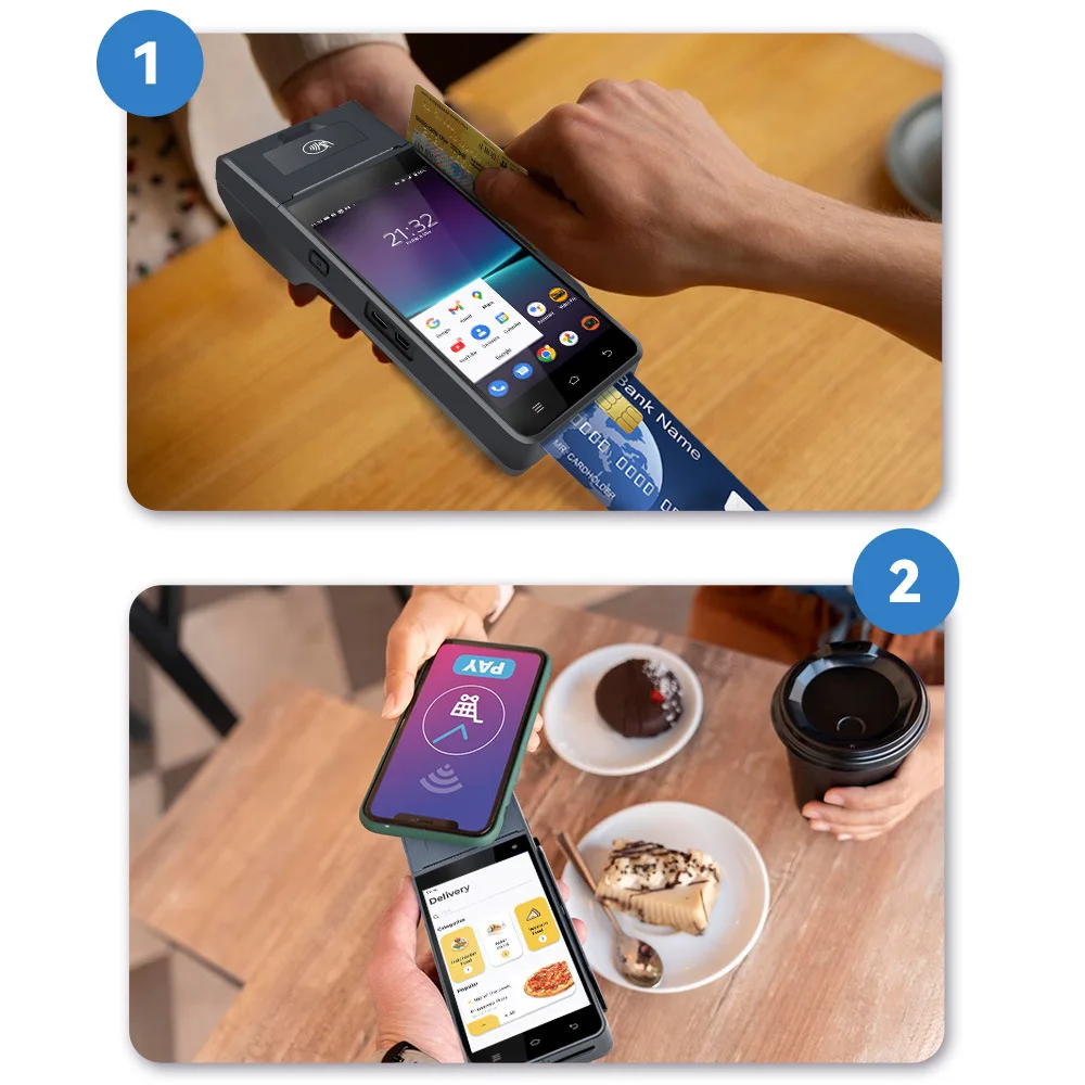 Z90 4G 안드로이드 12.0 POS 단말기 모바일 결제 현금 등록기 (MSR&IC 칩&NFC 스캐너, 58mm 감열 프린터 포함)