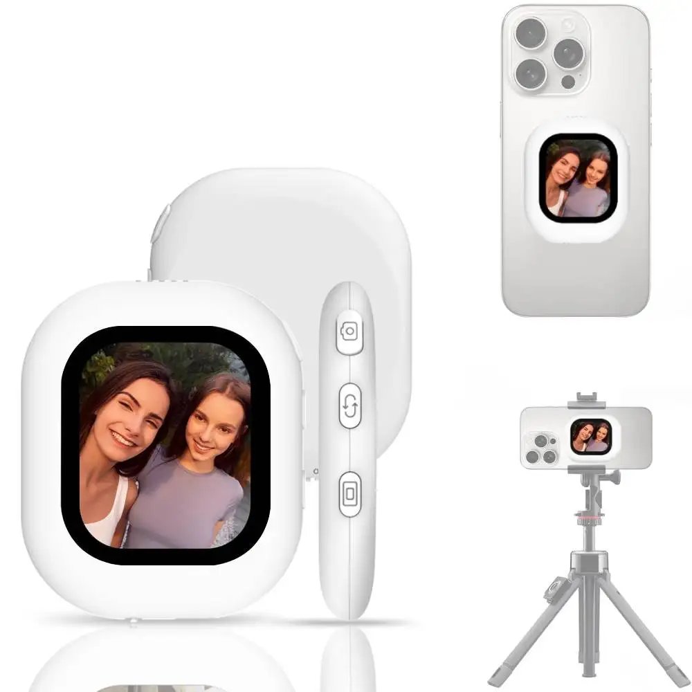Mini écran de moniteur pour Selfie, support magnétique sans fil, caméra arrière pour téléphone Vlog, connexion WiFi Bluetooth pour Selfie en direct